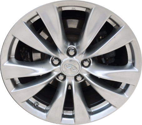 Infiniti M35-2012-2013, M35h 2012-2013, M37-2011-2013, M56-2011-2013, Q70-2014 powder coat hyper silver 18x8 aluminum wheels or rims. Hollander part number 73730U77/73752, OEM part number D0C001MM4A.