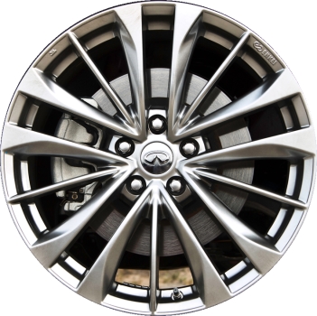 Infiniti G37 2011-2013, Q60 2014-2015 powder coat hyper silver 19x8.5 aluminum wheels or rims. Hollander part number 73755, OEM part number D0C001NL4A.