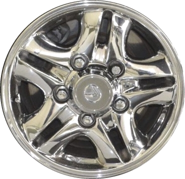 Lexus LX470 1998-2002 chrome 16x8 aluminum wheels or rims. Hollander part number ALY74145U95, OEM part number Not Yet Known.