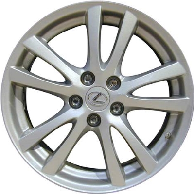 Lexus IS250 2006-2009, IS350 2006-2009 powder coat silver 18x8 aluminum wheels or rims. Hollander part number 74189U20, OEM part number Not Yet Known.
