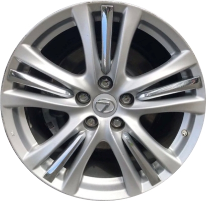 Lexus GS450H 2007-2009 powder coat silver 18x8 aluminum wheels or rims. Hollander part number ALY74192, OEM part number 4260130040, 4260130050.