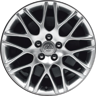 Lexus GS350 2007-2011, GS450H 2010-2011, GS460 2010-2011, IS250 2010-2011, IS350 2010-2011, SC430 2010 powder coat hyper silver 18x8 aluminum wheels or rims. Hollander part number, OEM part number Not Yet Known.