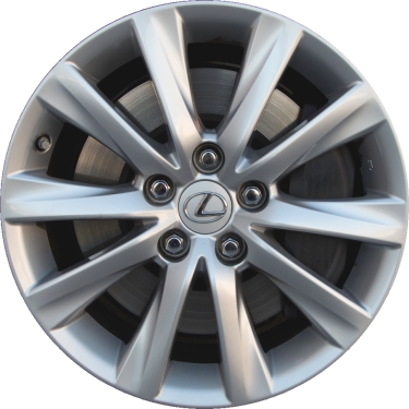 Lexus IS200t 2016, IS250-2014-2015, IS300-2016-2017, IS350-2014-2015 powder coat silver 17x7.5 aluminum wheels or rims. Hollander part number 74287, OEM part number 42611-53420, 42611-53421.