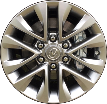 Lexus GX460 2013-2023 powder coat smoked hyper 18x7.5 aluminum wheels or rims. Hollander part number ALY74297U77, OEM part number Not Yet Known.