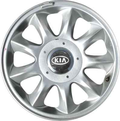 KIA Amanti 2004-2006 powder coat silver 16x6.5 aluminum wheels or rims. Hollander part number ALY74571, OEM part number 529103F000.