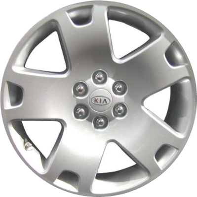 KIA Borrego 2009-2011 powder coat silver 18x7.5 aluminum wheels or rims. Hollander part number ALY74667, OEM part number 529102J250.
