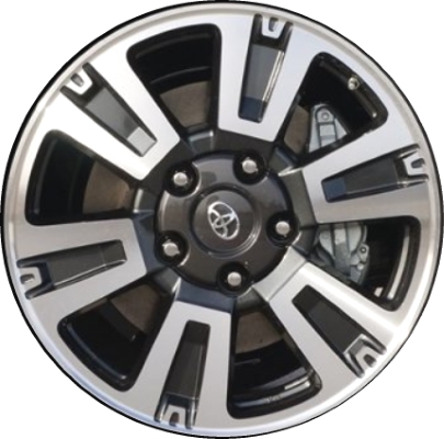 Toyota Tundra 2018-2021 charcoal machined 20x8 aluminum wheels or rims. Hollander part number ALY75159U35HH, OEM part number 426110C220.