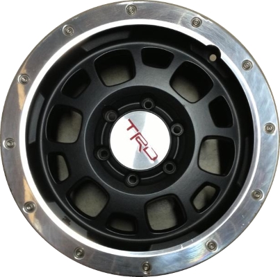 Toyota Tacoma 2015 powder coat black 16x7.5 aluminum wheels or rims. Hollander part number ALY75175, OEM part number PTR18-35090.