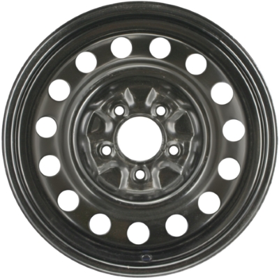 Buick Allure 2005-2008, LaCrosse 2005-2008, Rendezvous 2002-2005, Terraza 2005 powder coat black 16x6.5 steel wheels or rims. Hollander part number STL8043U45, OEM part number 9595642.