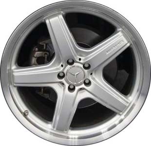Mercedes-Benz GL550 2008-2009 silver machined 21x10 aluminum wheels or rims. Hollander part number ALY85014, OEM part number 1644014302.