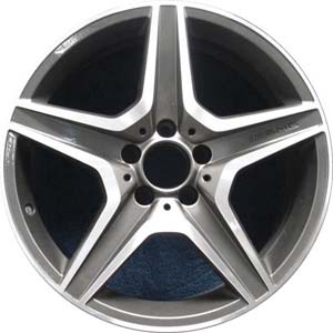 Mercedes-Benz C63 2009-2015 grey machined 18x8 aluminum wheels or rims. Hollander part number ALY85059U35, OEM part number 2044013902.
