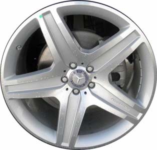 Mercedes-Benz GL350 2011-2012, GL450 2011-2012, GL550 2010-2012 silver machined 21x10 aluminum wheels or rims. Hollander part number 85108, OEM part number 1644017002.