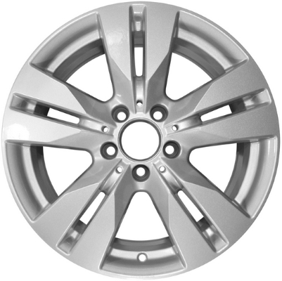 Mercedes-Benz E300 2013, E350 2012-2013, E400 2013, E550 2012-2013 powder coat silver 17x8.5 aluminum wheels or rims. Hollander part number 85240U20, OEM part number 2074010202.