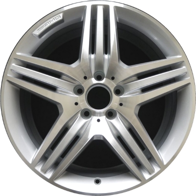 Mercedes-Benz CL550 2012-2014, S350 2013, S400-2013, S550 2012-2013, S600 2013 silver machined 19x8.5 aluminum wheels or rims. Hollander part number 85229U10, OEM part number 2214017202.