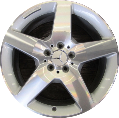 Mercedes-Benz ML250-2015, ML350-2015, ML400-2015, ML550-2012-2014 silver machined 19x8.5 aluminum wheels or rims. Hollander part number 85277, OEM part number 1664011902.