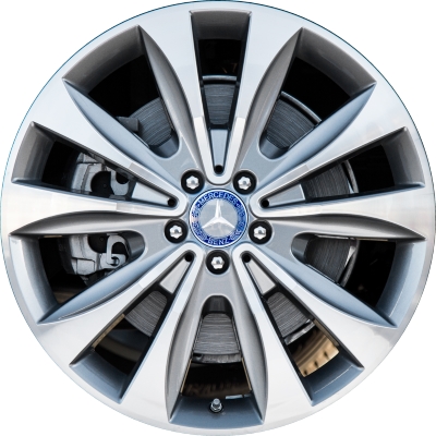 Mercedes-Benz GL350 2013-2016, GL450 2013-2016 grey machined 20x8.5 aluminum wheels or rims. Hollander part number 85297U10, OEM part number 1664012802.