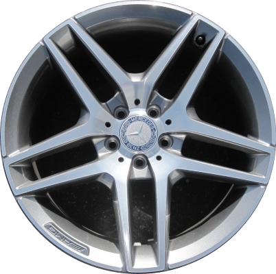 Mercedes-Benz S400 2015-2016, S550 2014-2017, S600 2015-2017 grey machined 19x8.5 aluminum wheels or rims. Hollander part number 85348, OEM part number 22240100007X21, 2224010000.