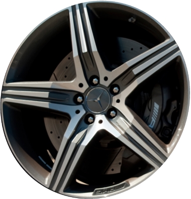 Mercedes-Benz S63 2014-2018 dark grey machined 20x8.5 aluminum wheels or rims. Hollander part number ALY85356, OEM part number 2224011200.