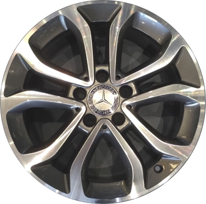 Mercedes-Benz C300 2015-2018, C300d 2016 grey machined 17x7 aluminum wheels or rims. Hollander part number 85367, OEM part number 2054010200.