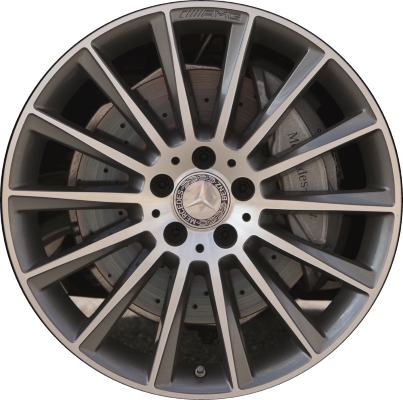 Mercedes-Benz C300 2015-2024, C300d 2016, C400 2015 grey machined 19x7.5 aluminum wheels or rims. Hollander part number 85374U35, OEM part number 20540113007X21.