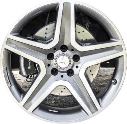 Mercedes-Benz GLA250 2015-2017 grey machined 19x8 aluminum wheels or rims. Hollander part number ALY85384U35, OEM part number 1564010600.