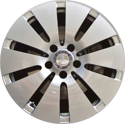 Mercedes-Benz B250 2015-2017, C300 2017-2018 powder coat silver 17x7 aluminum wheels or rims. Hollander part number 85390, OEM part number 2054012100.