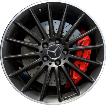 Mercedes-Benz CLA45 2014-2019 powder coat black 19x8 aluminum wheels or rims. Hollander part number ALY85393U45, OEM part number 1764010502.