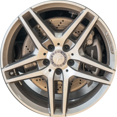 Mercedes-Benz E250-2016, E350 2014-2016, E400 2014-2017, E550 2014-2017 grey or black machined 18x8 aluminum wheels or rims. Hollander part number 85458U, OEM part number 207401000007X23, 207401000007X21.