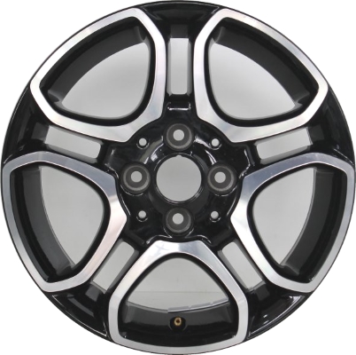 Smart ForTwo 2016-2019 black machined 15x5 aluminum wheels or rims. Hollander part number ALY85466, OEM part number 4534018500.