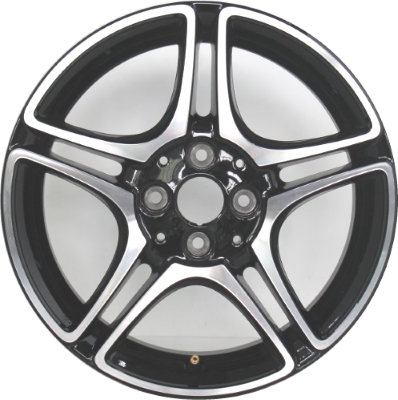 Smart ForTwo 2016-2017 black machined 16x6 aluminum wheels or rims. Hollander part number ALY85470, OEM part number 4534013100.