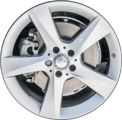Mercedes-Benz GLE300d 2016-2017, GLE350 2016-2018, GLE400 2019, GLE550e 2018 powder coat silver 19x8.5 aluminum wheels or rims. Hollander part number 85485U20, OEM part number 1664010202.