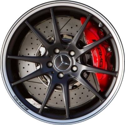 Mercedes-Benz C63 2017-2019 powder coat black 19x9 aluminum wheels or rims. Hollander part number ALY85527, OEM part number 20540174007X71.