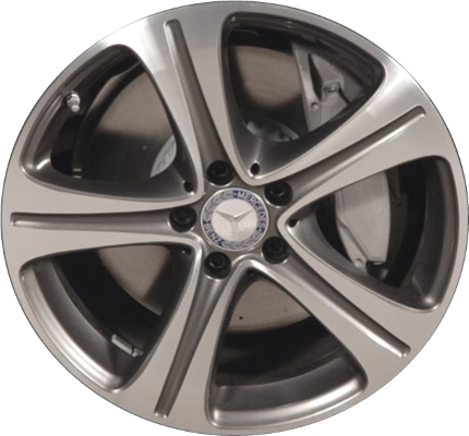 Mercedes-Benz E300 2017-2019, E350 202 , E400 2018, E450-2019-2020 grey machined 18x8 aluminum wheels or rims. Hollander part number 85536, OEM part number 21340114007X44.