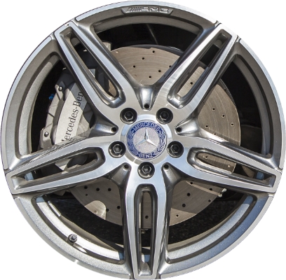 Mercedes-Benz E300 2017-2019, E350 2020, E400 2018, E43 2017-2018, E450 2019-2021, E53 2019-2021 grey or black machined 19x8 aluminum wheels or rims. Hollander part number, OEM part number 21340138007X23, 21340120007X21.