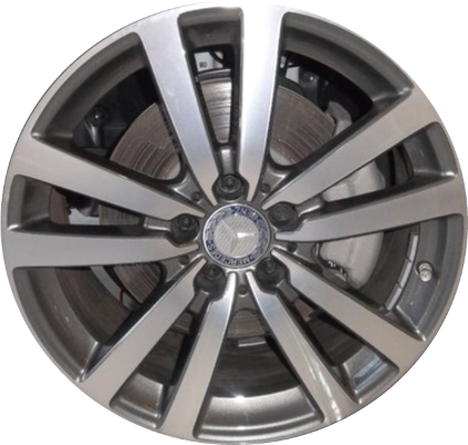 Mercedes-Benz SLC300 2017-2020 grey machined 18x7.5 aluminum wheels or rims. Hollander part number ALY85565, OEM part number 17240114007X44.