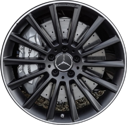 Mercedes-Benz C300 2020-2024, C43 2018-2022 powder coat black 19x7.5 aluminum wheels or rims. Hollander part number 85575, OEM part number 20540154007X71.