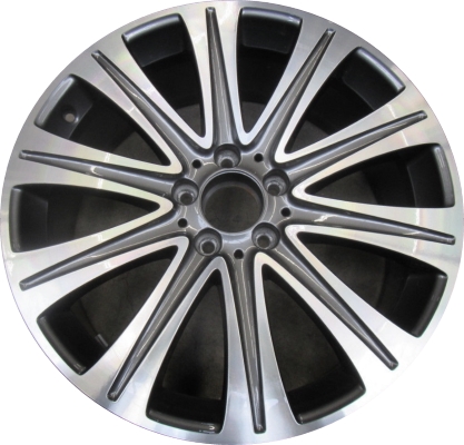 Mercedes-Benz E300 2019, E350 2020-2023, E400 2018, E450-2019-2023 grey machined 19x8 aluminum wheels or rims. Hollander part number 85610, OEM part number 21340105007X44.