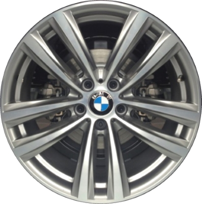 BMW 328i GT 2014-2016, 330i GT 2017-2019, 335i GT 2014-2016, 340i GT 2017-2019 grey machined 19x8 aluminum wheels or rims. Hollander part number 86019, OEM part number 36106854681.