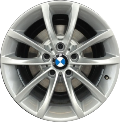 BMW Z4 2014-2016 powder coat silver 17x8 aluminum wheels or rims. Hollander part number ALY86030, OEM part number 36116855527.
