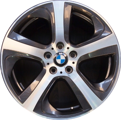 BMW X5 2014-2018, X6 2015-2019 charcoal machined 19x9 aluminum wheels or rims. Hollander part number 86048/86049, OEM part number 36116858525, 36116858526.