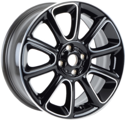 Mini Clubman 2013-2014, Cooper (Convertible) 2013-2014, Cooper (Coupe) 2013-2014, Cooper (Hardtop) 2013 black machined 17x7 aluminum wheels or rims. Hollander part number 86074, OEM part number 36116850504.