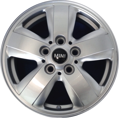 Mini Cooper (Convertible) 2016-2022, Cooper (Hardtop) 2014-2022 Cooper (Hardtop) 2024-2025 powder coat silver 15x5.5 aluminum wheels or rims. Hollander part number 86078, OEM part number 36116855101.
