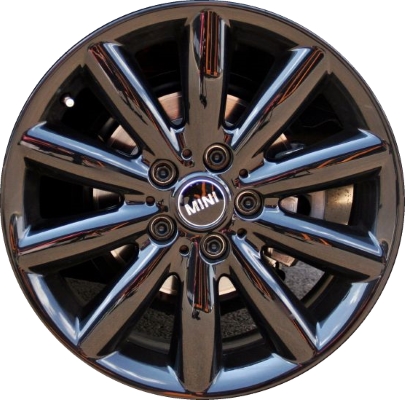 Mini Cooper (Convertible) 2016-2022, Cooper (Hardtop) 2014-2022 powder coat black 17x7 aluminum wheels or rims. Hollander part number 86082U45, OEM part number 36116855109.