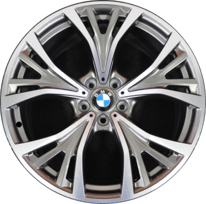 BMW X5 2015-2018, X6 2015-2019 grey machined 21x10 aluminum wheels or rims. Hollander part number 86111, OEM part number 36116863100.
