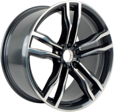 BMW X5M 2016-2020, X6M 2016-2020 charcoal polished 21x10 aluminum wheels or rims. Hollander part number 86194, OEM part number 36112284652, 36118073891.
