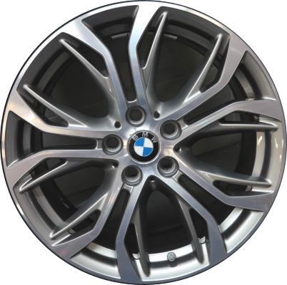 BMW X1 2016-2021, X2 2018-2022 grey machined or powder coat black 18x7.5 aluminum wheels or rims. Hollander part number 86216U, OEM part number 36116856067, 36116883503.