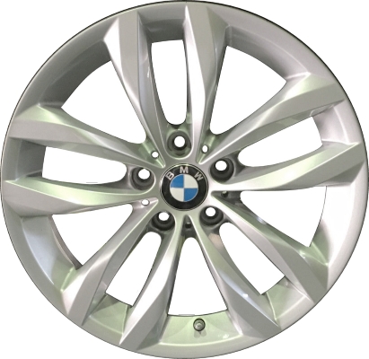 BMW 528i 2016, 535i 2016, 550i 2016 powder coat silver 18x8 aluminum wheels or rims. Hollander part number 86222, OEM part number 36116862892.
