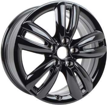 Mini Cooper 2016-2024 powder coat black 17x7 aluminum wheels or rims. Hollander part number ALY86250U45HH, OEM part number 36116866366, 36116856057.