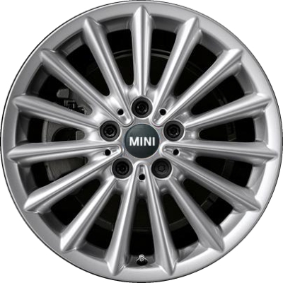 Mini Cooper (Convertible) 2016-2017, Cooper (Hardtop) 2015-2017 powder coat silver or black 17x7 aluminum wheels or rims. Hollander part number 86254U, OEM part number 36116855114, 36116859620.