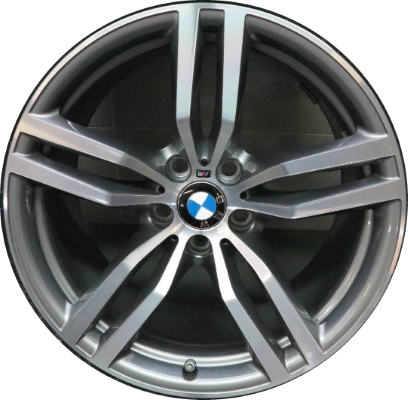 BMW X6 2015-2019 grey machined 19x9 aluminum wheels or rims. Hollander part number ALY86264, OEM part number 36117849629.
